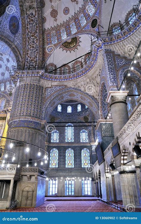 Blue mosque interior stock photo. Image of mural, muslim - 13060902