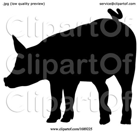 Pig Silhouette Farm Animal by AtStockIllustration #1689225