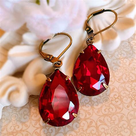 Best Ruby Earrings Red Victorian Jewelry Dangle