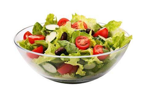 Fresh salad in a bowl isolated on transparent background. PNG file, cut out. AI Generated ...