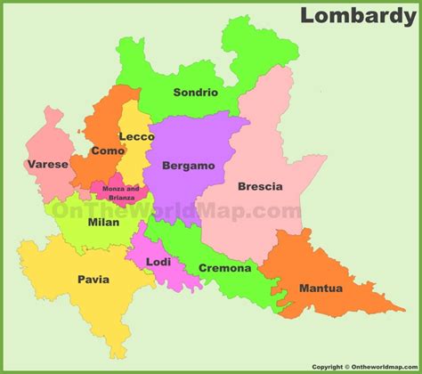 Lombardy provinces map