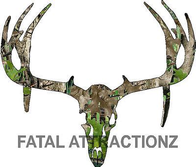 Camo Deer Skull S9 Vinyl Sticker Decal Hunting Big Buck trophy ...