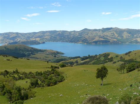 Looking down at Wainui & Akaroa Harbour. | Natural landmarks, Outdoor, New zealand