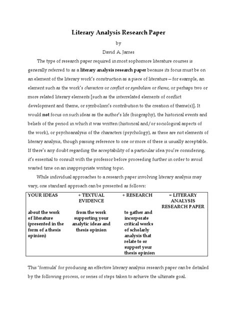 Literary Analysis Research Paper-Fall 2014 | PDF | Citation | Academic Publishing