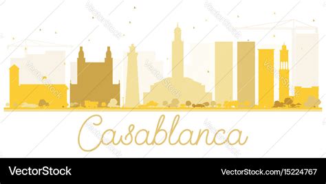 Casablanca city skyline golden silhouette Vector Image