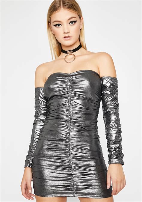 Metallic Mini Dress Silver | Dolls Kill