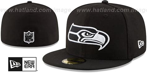 Seattle Seahawks NFL TEAM-BASIC Black-White Fitted Hat