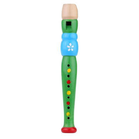 Wooden Piccolo Flute Sound Musical Instrument Early Education Toy Gift for Baby Kid Child on ...