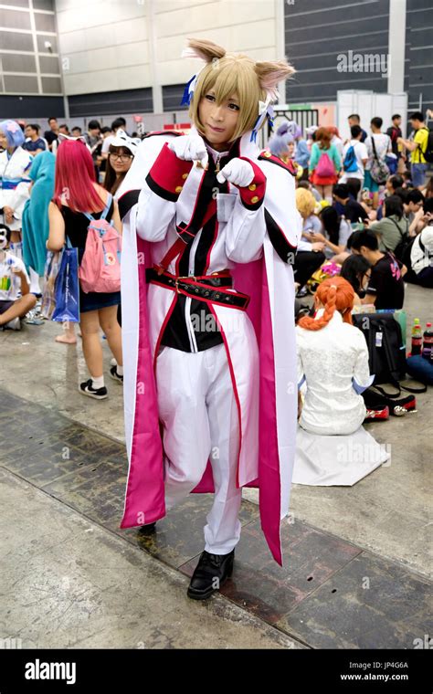 Hong Kong - July 29, 2017: Participants dress in Cosplay costumes during the 19th Ani-Com ...