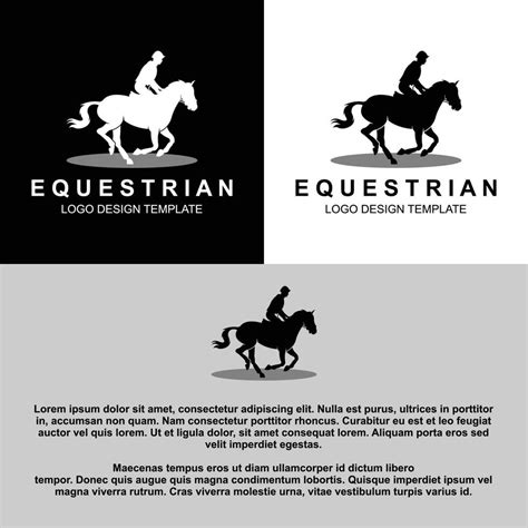 Creative equestrian silhouette logo design 15272438 Vector Art at Vecteezy