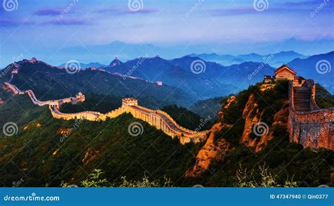 Sunrise Jinshanling Great Wall Stock Photo - Image of landscape ...