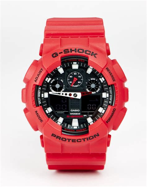 G-shock G-shock Analogue Watch Ga-100b-4aer in Red for Men - Save 23% ...