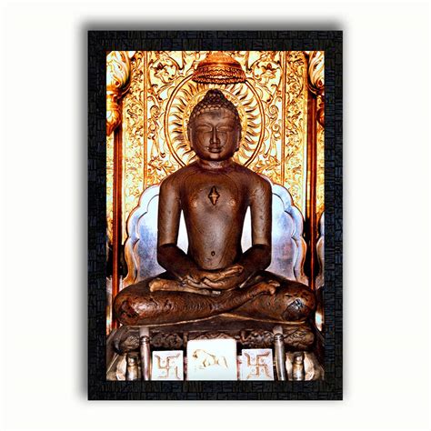 Buy PNF Lord Mahavir Swami Jain God with Wooden Synthetic Frame ...