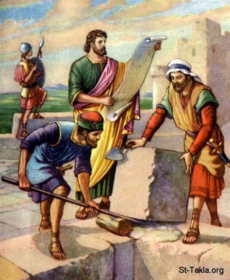 Image: Nehemiah Rebuilding Jerusalem Walls 01 صورة نحميا النبي يبني ...