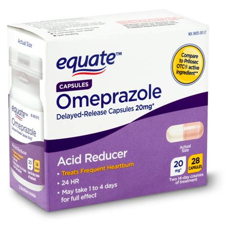 Equate Omeprazole Delayed-Release Capsules, 20 mg, 28 Count - Walmart ...