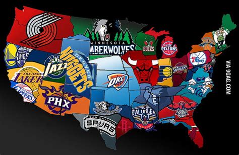 NBA Map of America - 9GAG