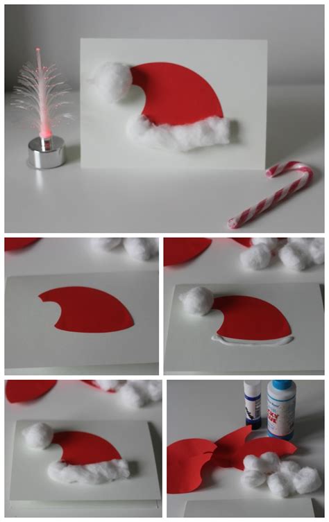 Santa Hat Christmas Cards – 5 minute craft | Diy christmas cards, Easy christmas diy, Christmas ...