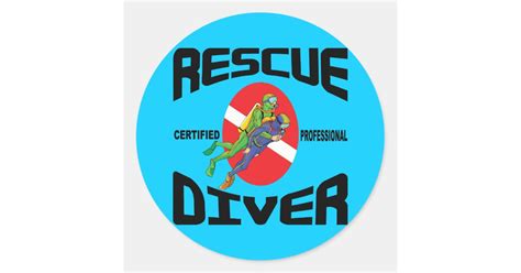 Rescue Diver Round Sticker | Zazzle