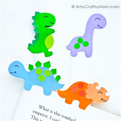 Easy DIY Paper Dinosaur Bookmarks for Kids