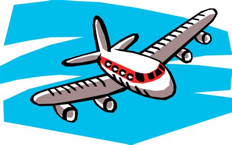 Aircraft In Flight Vector Image Illustration Of - Cartoon Of A Plane Clipart - Full Size Clipart ...