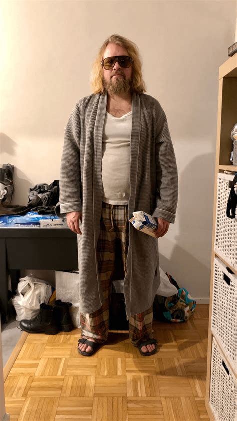 My minimum effort” The Dude” costume for a New Years fancy dress party. : r/Dude_WheresMyCar