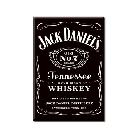 Jack Daniels Classic Black Bottle Label Magnet