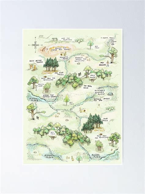 "100 Acre Wood Map by E.H. Shepard" Poster for Sale by Mamalead | Redbubble