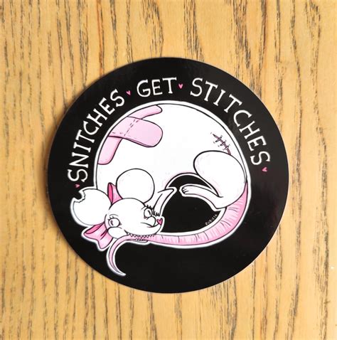 Snitches get stitches Sticker | Zubieta Shop