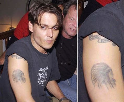 In 1989, Johnny Depp underwent the needle to get "Winona Forever" | Celebrity Couples Tattoos ...