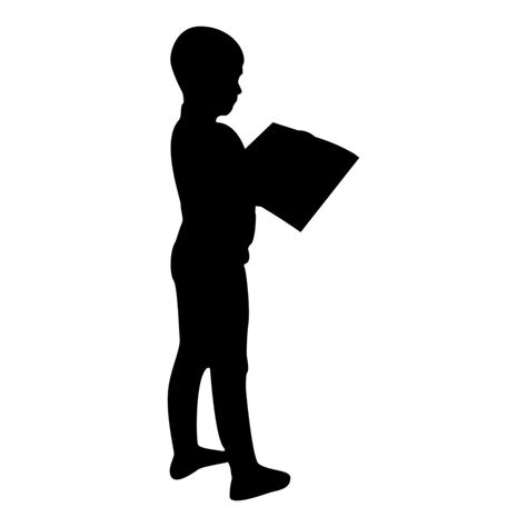 Silhouette boy reading book standing teen male 5218073 Vector Art at Vecteezy