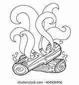 Firewood Burn Vector Coloring Book Fire Stock Royalty Free  sketch template