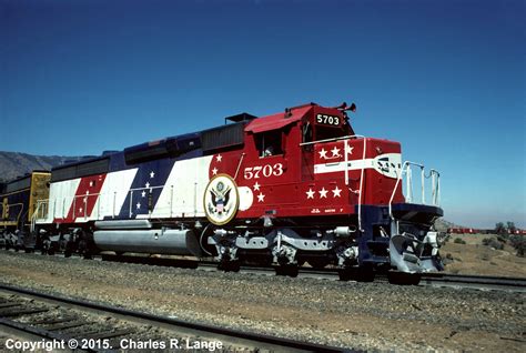 ATSF #5703, an EMD SD45-2, waits at the East Switch @ Walong on August 21st, 1976. Photo by ...