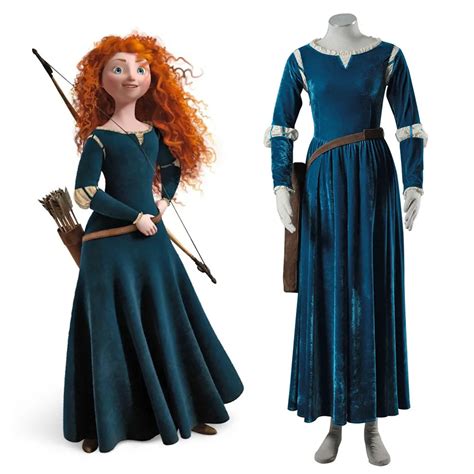 Brave Merida Cosplay Costume Cartoon Character Adult Princess Merida Medieval Dress Halloween ...