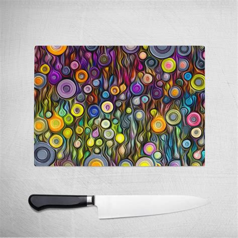 Original Abstract Art on Glass Cutting Board - A Color Adventure