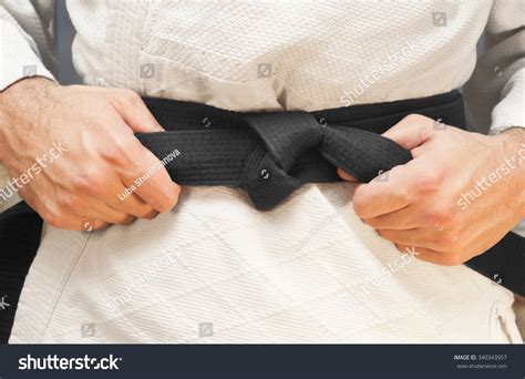 Aikido Black Belt On White Kimono Stock Photo 340343957 : Shutterstock