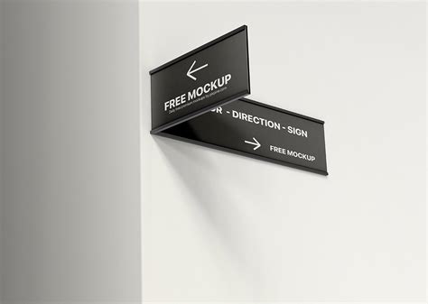 Free Indoor Direction Sign Mockup | Mockuptree