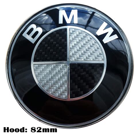 BMW Emblem Black & White Carbon Fiber Emblem 82mm Hood Badge & 74mm Trunk – Suffice Store ...