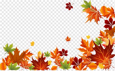 Brown, orange, and green leaves border illustration, Autumn leaf color Autumn leaf color ...