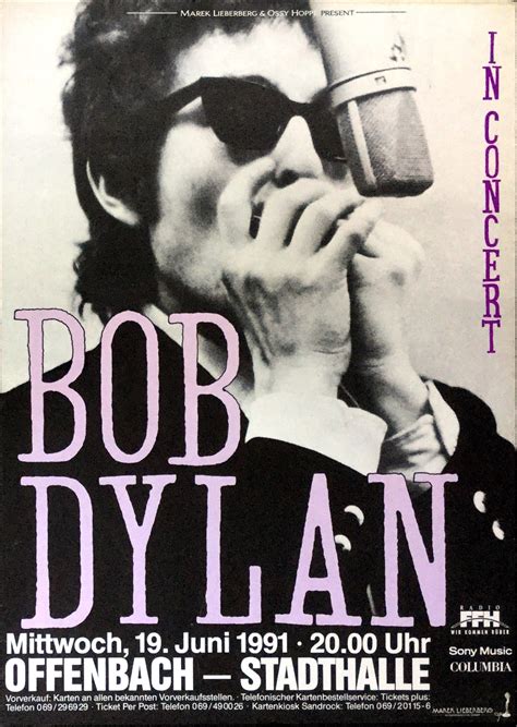 Bob Dylan – 1991 German Concert Poster