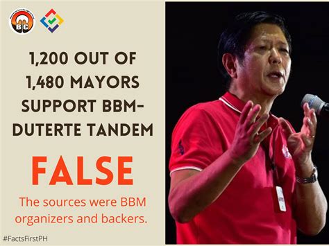 FACT CHECK: 1,200 out of 1,480 mayors support BBM-Duterte tandem #FactsFirstPH - Baguio Chronicle