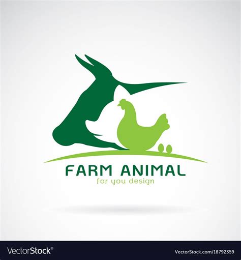 Group of animal farm label cowpigchickenegg vector image on VectorStock ...