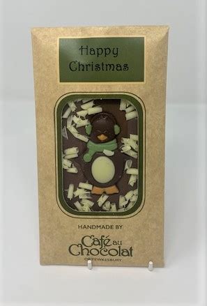 Milk Chocolate Penguin Bar (Green Scarf) - Cafe au Chocolat