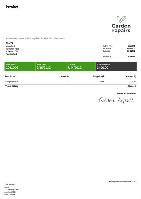 Free Invoice Template for Self-Employed | Billdu