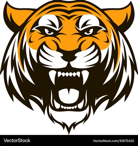 Ferocious tiger head Royalty Free Vector Image