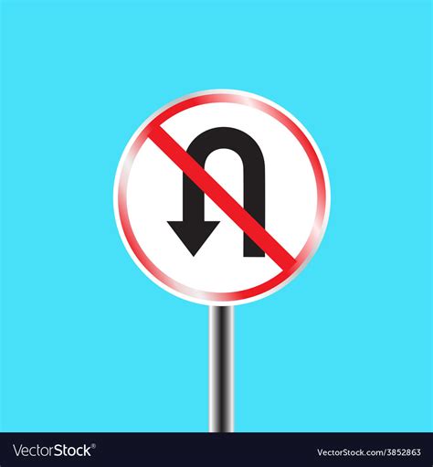 Prohibitory traffic sign u turn prohibited Vector Image