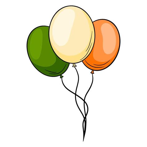 Balloons in the colors of Ireland. Three balloons. Cartoon style. 2297986 Vector Art at Vecteezy