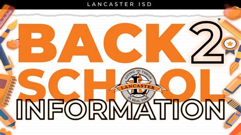 Back to School Information! | Lancaster Independent School District