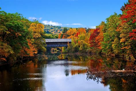 Bridge over the Contoocook Henniker NH | Covered bridges, New england ...