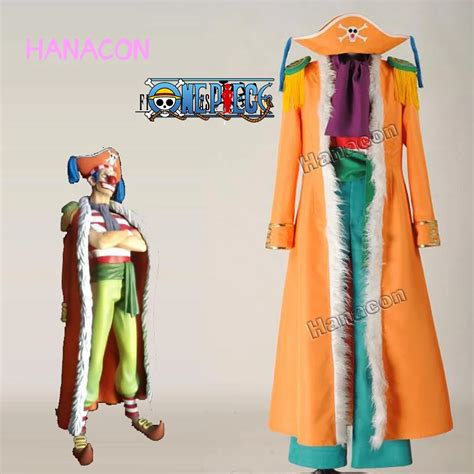 One Piece Cosplay Costume Clown Buggy Cosplay Costume Captain Buggy Orange Uniform Full Set ...