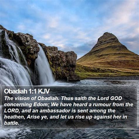 Obadiah 1:1 KJV Bible Verse Images